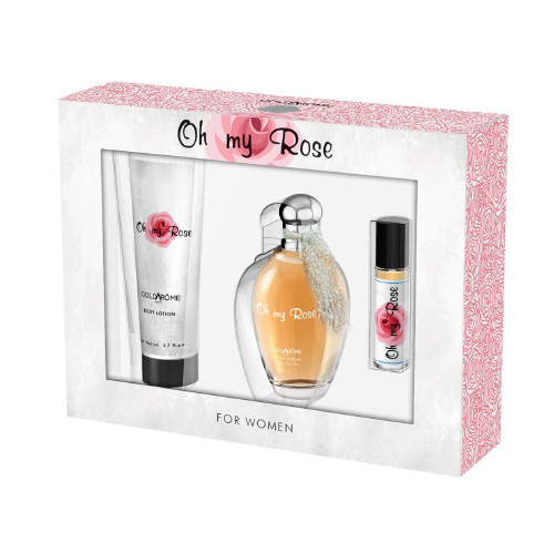 COFFRET GOLDAROME PARFUMS 3 PCS  OH MY ROSE FEMME